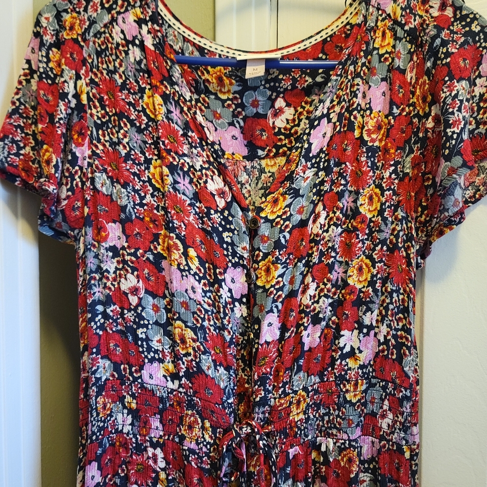 Floral Print Women's Midi Dress
